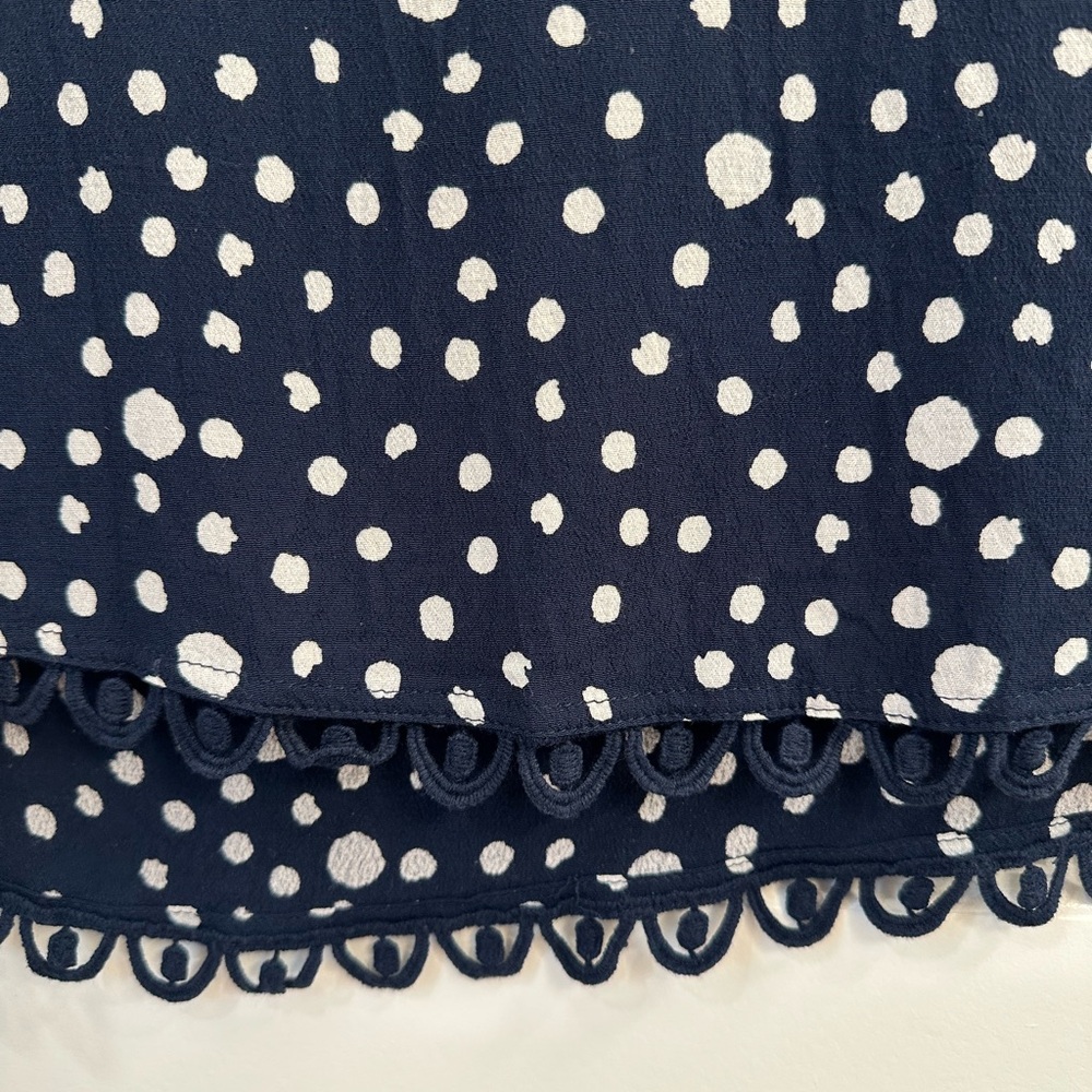 Meadow Rue Blue Sleeveless Ribbed Ruffled Blouse - Picture 3 of 5